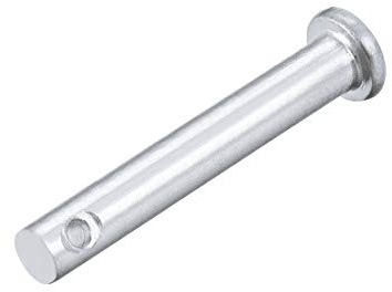 sourcing map 20 Stück Steckbolzen Gabelkopf Rundbolzen Flachkopf Einloch, 6mm X 40mm Splintstift Verzinkung Massiver Stahl Lochbolzen