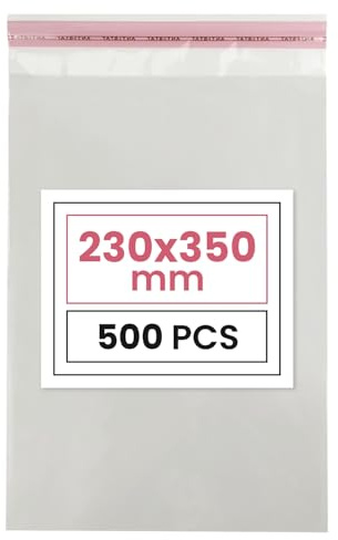 Netuno 500 PP Klarsichttüten selbstklebend 23x35 cm glasklar und praktisch | Durchsichtige Flachbeutel & Cellophanhüllen mit Peel-&-Seal-Lasche – für Grußkarten, Postkarten, Fotos, Schmuck & Deko