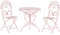 Beliani Garten Bistro Set Balkon Terasse 2er rosa Albinia