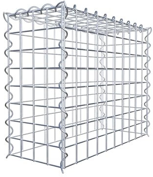 GABIONA Cesta para piedra (rectangular, malla de 5 x 5 cm, profundidad de 20 cm, cesta de cultivo tipo 3, cierre de espiral, galvanizada (50 x 40 x 20 cm)