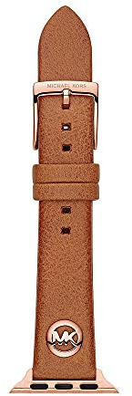 Michael Kors damarmband av läder eller PVC, kompatibelt med 38 mm/40 mm/41 mm Apple Watch®, BRUN, 40 mm breit, snodd