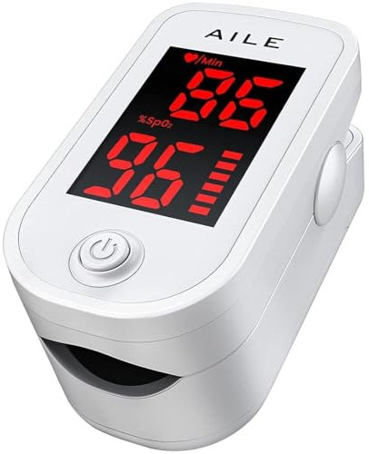 AILE Oxygen Monitor Finger Adults-Kids Heart Rate Monitor SpO2 Pulse Oximeter UK Approved Medical Device SATS Blood Saturation Monitor CE Certified - MHRA Registered Oxygen Level Monitor