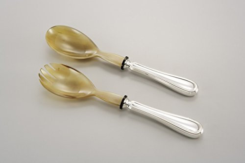 COPPIA POSATE INSALATA stile INGLESE MANICI in ARGENTO 800% Grammi 30 SINGOLO Grammi 60 Totali 80205