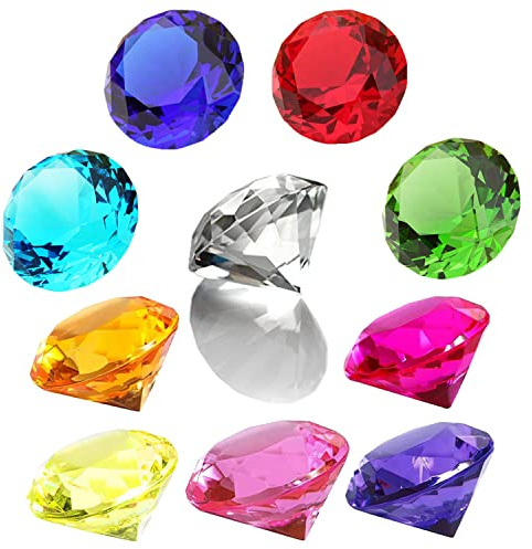 Kettion 10stück 4cm Große Größe Diamant Acryl Edelstein,Ostereier-Füller,Tauchlehrer,Gefälligkeiten der Partei, Geschenk zu Geburtstags,Weihnachts,Osterpreisen