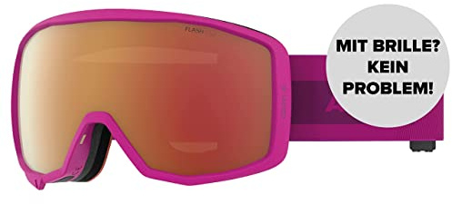Salomon ATOMIC COUNT JR SPHERICAL Skibrille für Kinder - Pink - Komfortabler Live Fit Rahmen - Klare Sicht & besserer Blendschutz - Over The Glasses-kompatibel für Brillenträger