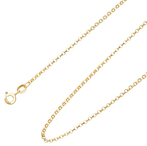Ardeo Aurum Unisex Damen Herren Kette aus 375 Gold Gelbgold Erbskette Halskette 1,7 mm Breite und 50 cm Länge mit Federringverschluss