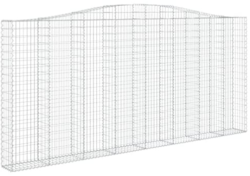 vidaXL Gabion bågformad 400x30x180/200 cm galvaniserat järn, gabionkorg, stenmur, gabionmur, gabionkorgar, stenmurar, gabionvägg