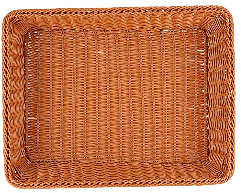 Cestino Intrecciato in Rattan, Cestini Impilabili per il Pane Cestini Rettangolari per la Frutta Cestini Decorativi per Riporre Cibo al Ristorante, Casa e Cucina
