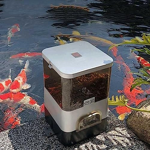 XDLYWUZIQ Automatic Aquarium Fish Feeder, Holiday Fish Food Dispenser, Outdoor Automatic Fish Feeder, Aquarium Food Dispenser 10L Large Capacity, For Fresh and Cold-Water Aquariums Fish Tank