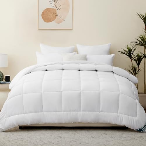 RUIKASI Piumone Letto Matrimoniale Invernale 240x260 cm, Piumino Matrimoniale Caldissimo, 450 gr/mq Trapunta in Microfibra, Bianco