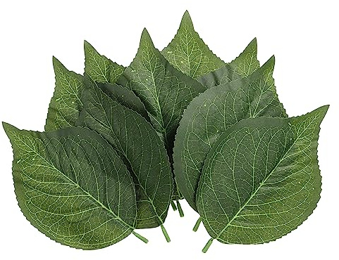 PATIKIL 6.3x3.9 Artificial Green Leaves, 60 Pcs Bulk Greenery Leaves Fake Hydrangea Leaves Fake Leaves for Wedding Bouquets Wreaths Decor