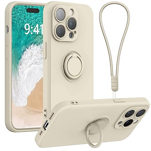 Galful Compatible with iPhone 14 Pro Max Case with Wrist Strap Support Magnetic Car Mount Soft Silicone Shockproof Case Non-Slip Protective Phone Cover for iPhone 14 Pro Max,White