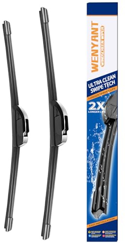 Wenyant 26 + 16 Replacement For Toyota RAV4 2013-2022 Corolla 2009-2019 Honda CRV 2012-2016 Front Windshield Wiper Blade Original Equipment Automotive Replacement J/U Hook Blades 2 Pack