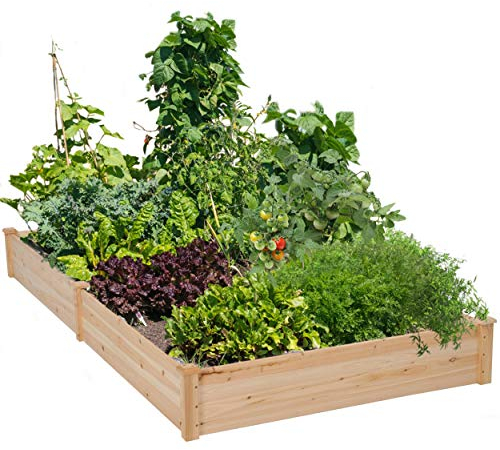 Yaheetech Wooden Horticulture Raised Garden Bed Divisible Elevated Planting Planter Box for Flowers/Vegetables/Herbs in Backyard/Patio Outdoor, 241.5 x 124.5 x 27 cm