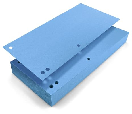 Netuno 100 Trennstreifen für Ordner Blau 240x105mm Trennblätter aus Karton 190g/m2 4-fach gelocht zum Sortieren und Trennen von Dokumenten Register-Streifen Trennlaschen Ablagestreifen Aktenstreifen