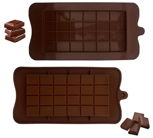 XQMMGO 2 Stück Schokoladenform Silikon, Silikonform Schokolade, Schokolade Selber Machen Set, Energieriegel-Formen, Chocolate Mold, Gelee, Eiswürfel, Süßigkeiten