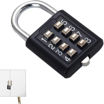 Lucchetto a mandrino, 8/10 cifre, con codice digitale, per esterni, lucchetto di sicurezza con combinazione di tasti