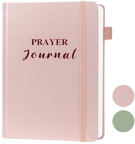 Pink Prayer Journal for Woman - Bibeljournal med uppmaningar, vers och skrift - Hängivenhet och guidad dagbok för kvinnor och män, 60 veckors bibelstudiedagbok för kristna