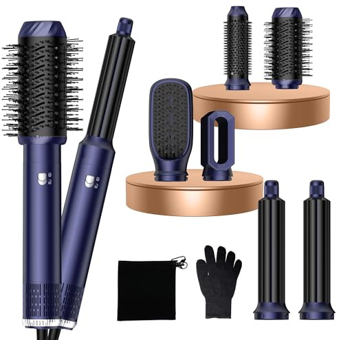 MogaWave Air Styler 6 in 1 Hair Styler mit 1000 W Haartrockner, Luftlockenbürste, Blasbürste, Glättbürste, Magic Styler zum Glätten, Volumen, Locken, Trocknen