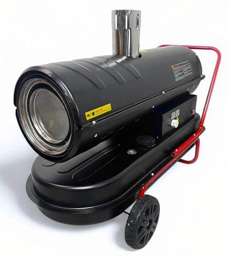 DeTec. DT-30Di indirekte Dieselheizgebläse 30kW 38L Tank Dieselkanone 30000W Dieselheizung mit Schornstein