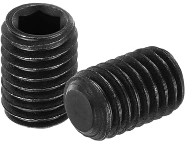 QUARKZMAN 50 Stück Gewindestifte, M8x12mm Madenschrauben 304 Edelstahl Kopf-Innensechskant-Set-Schrauben Flachpunkt-Grubenschraube für Türgriffe, Leuchtenreparatur, Schwarz