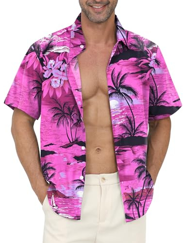 Gavliuu Chemise Hawaiienne Homme Imprimé Tropical Plage Décontracté | Anti-froissable, léger et à séchage rapide, parfait pour vacances, voyage et usage quotidien