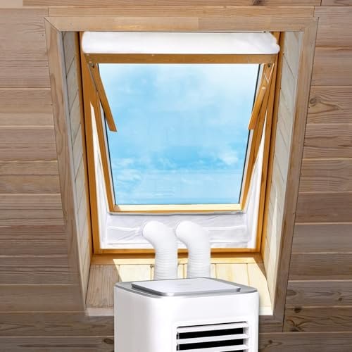 REDTRON Tissu d’Isolation pour Fenêtre à Pivot Central pour Climatiseur Mobile et Sèche-Linge, Adapté à Toutes Les Unités Mobiles De Climatisation, Perimeter Up to 460cm(2 * 230cm)
