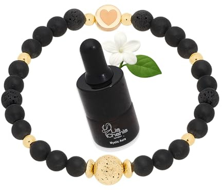 Lia Chahla London Bracelet d'aromathérapie avec huiles essentielles pour femme – Relaxation Mindfulness Get Well, Medium 19cm, Pierre précieuse, Jaspe