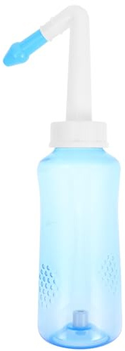 Yardenfun Laveur de Nez Portable 300Ml en Plastique Réutilisable Valve Manuelle, Kit d'Irrigation Nasal pour Adultes et Garçon et Filles, Pot de Rinçage Nasal Pratique