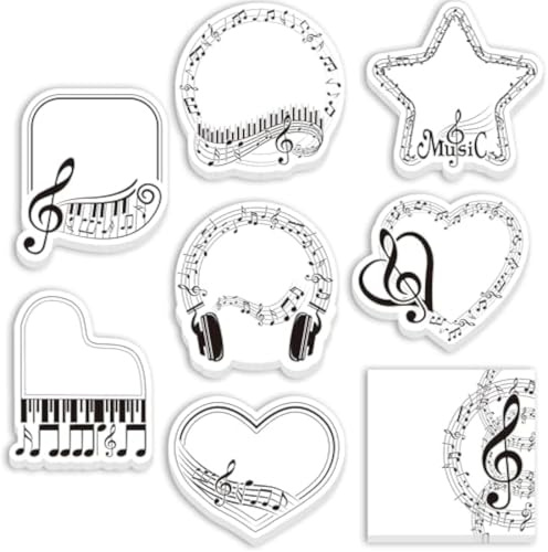 OUDQFCJ 8 Stück Musikthema Haftnotizen Sticky Notes, Geschenke für Musiker und Musiklehrer, Selbstklebende Notizblöcke für Schule Büro To-do-Liste Party