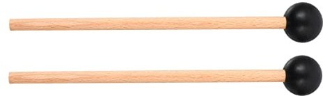 Marimba Hammer 1 Paar, Professionelle Paukenschlägel für Schlaginstrumente | Holzgriff in Schwarz, Präzise Artikulation und Erweiterte Reichweite, Praktisches Zubehör