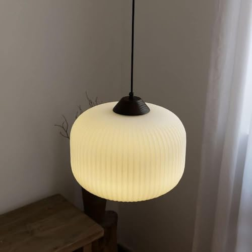 Lámpara colgante de cristal E27 de 1 luz de madera for interiores, dormitorio, balcón, luminaria suspendida,Lujo