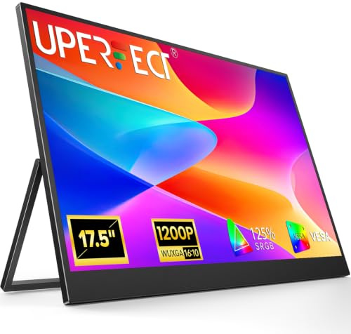 UPERFECT Monitor Portatile 17,5 Pollici,1920×1200P 16:10 125% sRGB 2000:1 IPS FHD Schermo Portatile con USB-C e HDMI, Eye Care Secondo Schermo Esterno per Laptop/PCs/Mac/PS3/4/5/Xbox