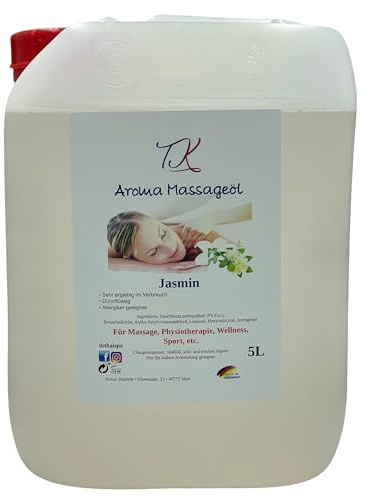 5L Aroma Massageöl - Jasmin für Massage, Physiotherapie, Wellness, Sport uvm., Artzneimittel Qualität