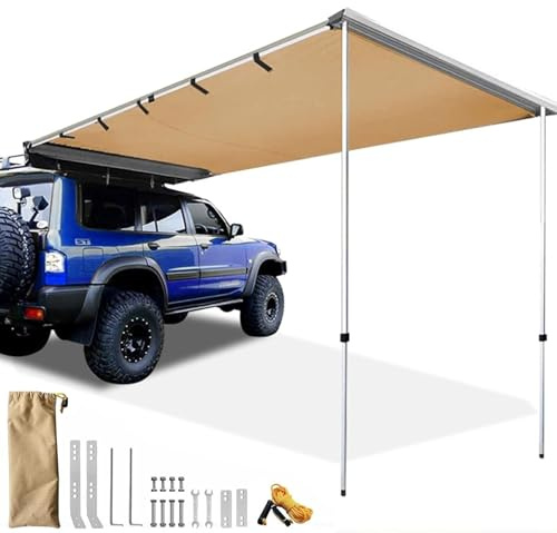 Toldo para vehículo, impermeable, extraíble, para camping, altura ajustable, para SUV y furgonetas, se adapta a 3.8-7.2 pies