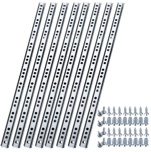 Rieles para cajones, 8 unidades (4 pares) para cajones, rieles telescópicos, guías de cajones, extracción parcial con ruedas para armarios, armarios de almacenamiento, cajones (24,6 x 1,7 cm)