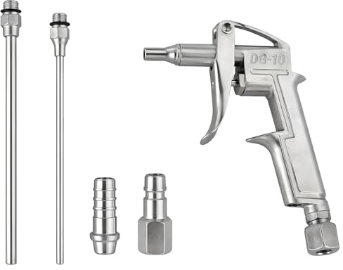 Tryckluftspistol med högt tryck i aluminium, professionell dammblåsare med utdragbara förlängningsmunstycken, pneumatisk rengöringssats