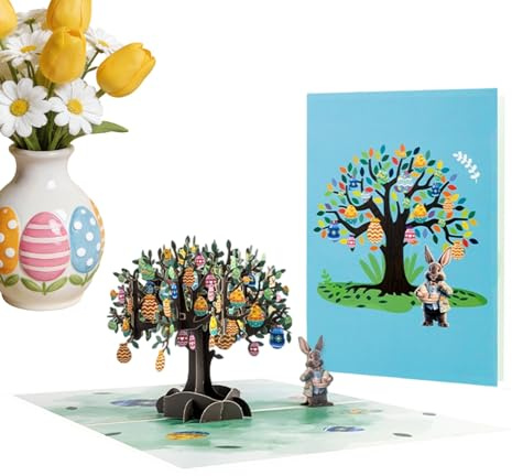 3D Grußkarten | Ei & Häschen Pop-Up Karte | Herzliche Ostergrußkarte für Lehrer Freunde Partner Mutter Vater | Kreative Ostern Erinnerungsstück