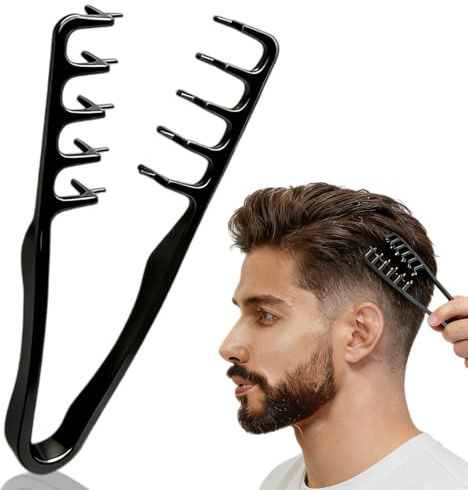 Lockenkamm Textur Kamm & Haarwurzellifting Tool - Volumenkamm für Ponyansatz, Stylingkamm für Locken & Textur, Pflege für Männer & Frauen