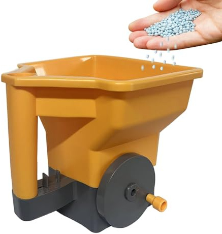 Generico Spandiconcime per Prati,Seminatrice a Mano Regolabile a manovella - Spargiconcime Portatile per Giardino,per Cortile, Neve, Inverno, ATV, Agricoltura, Fattoria, Uso Commerciale, Residenziale