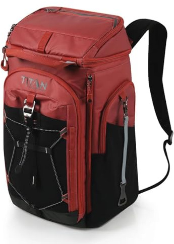 Titan by Artic Zone Nevera Portátil Tipo Mochila Negra y Naranja | Capacidad 26 Latas, Mantiene el Hielo Durante 2 Días