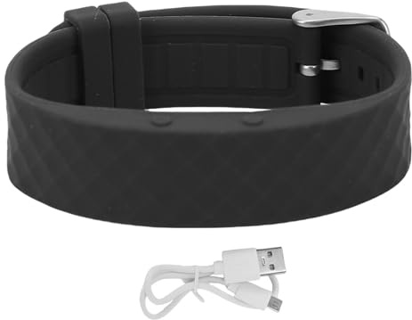 Miskall Bracciale Intelligente Fitness Tracker, Promemoria Allarme Vibrante Orologio Contapassi Monitoraggio del Sonno Bracciale indossabile Ricaricabile Tramite USB per Uomo Donna Nero