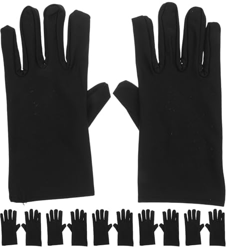 COHEALI 6 Paare Schwarze Dünne Baumwollhandschuhe für Schmuck zum Anfassen und Polieren Weiche Staubfreie Arbeitshandschuhe für Damen und Herren bei Schmuckreinigung und Display
