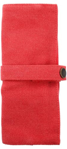 Mikinona Organizador de Relojes de Viaje de Lona Rojo Cierre Enrollable, Estuche Portátil 5 Relojes, Diseño Delgado y Elegante para Viajes Cortos o Largos
