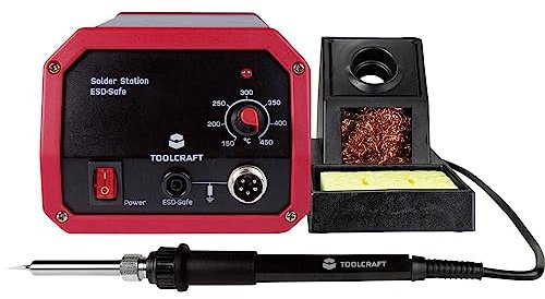TOOLCRAFT ST-50A Lötstation I Keramikheizelement I Potenzialausgleichsbuchse I Temperatur regelbar 150-450 °C I Aluminiumgehäuse I Lötspitzenreiniger I I Soldering Tool