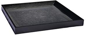 eastwest pflanzkübel Untersetzer Bassin aus Hochleistungs-Fiberglas in schwarz, quadratisch - Größe (ØxH): 55x55x4,5