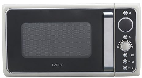 Candy Divo G20CC, Microondas con Grill, 20L, 1200W, 6 Niveles de Potencia, Digital, 9 Programas, Bloqueo Seguridad, Plato 24,5CM, Grill Rack, Express Cooking, Temporizador, App simply-Fi, Crema