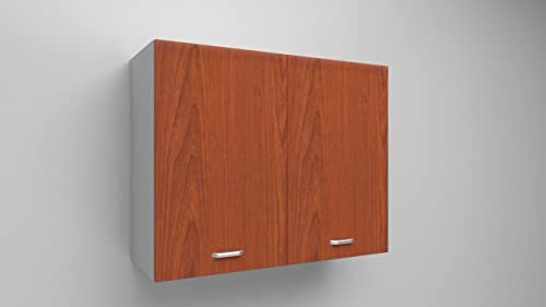 Alfredo Calandrelli Mobile Pensile con Porta in Vari Colori ed in Varie Misure, Compreso di 2 ante, Spedizione a Kit, Colore ciliegio, Misure 72x80x33