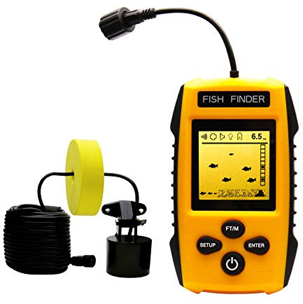 Détecteur de poissons portable pour kayak, détecteur de profondeur de poissons, équipement de pêche avec transducteur sonar et écran LCD