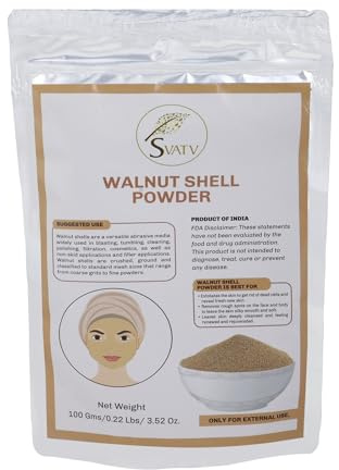 SVATV Walnut Shell Powder Poudre de coquille de noix Pour La Formulation De Gommage Du Visage, Lightening Skin Care, Dark Spots, Deep Cleansing natural skin exfoliator for Skin & Hair - 100g